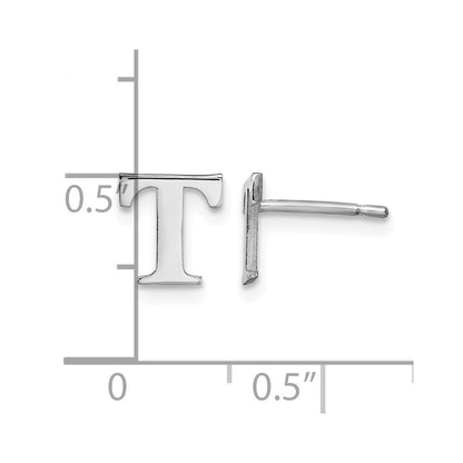 Sterlingsilber Rhodiniert Buchstabe T Initiale Ohrstecker