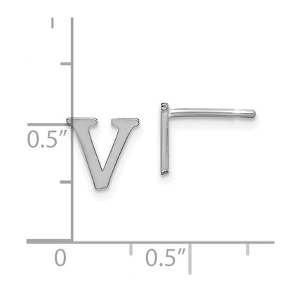 Sterlingsilber Rhodiniert Buchstabe V Initiale Ohrstecker