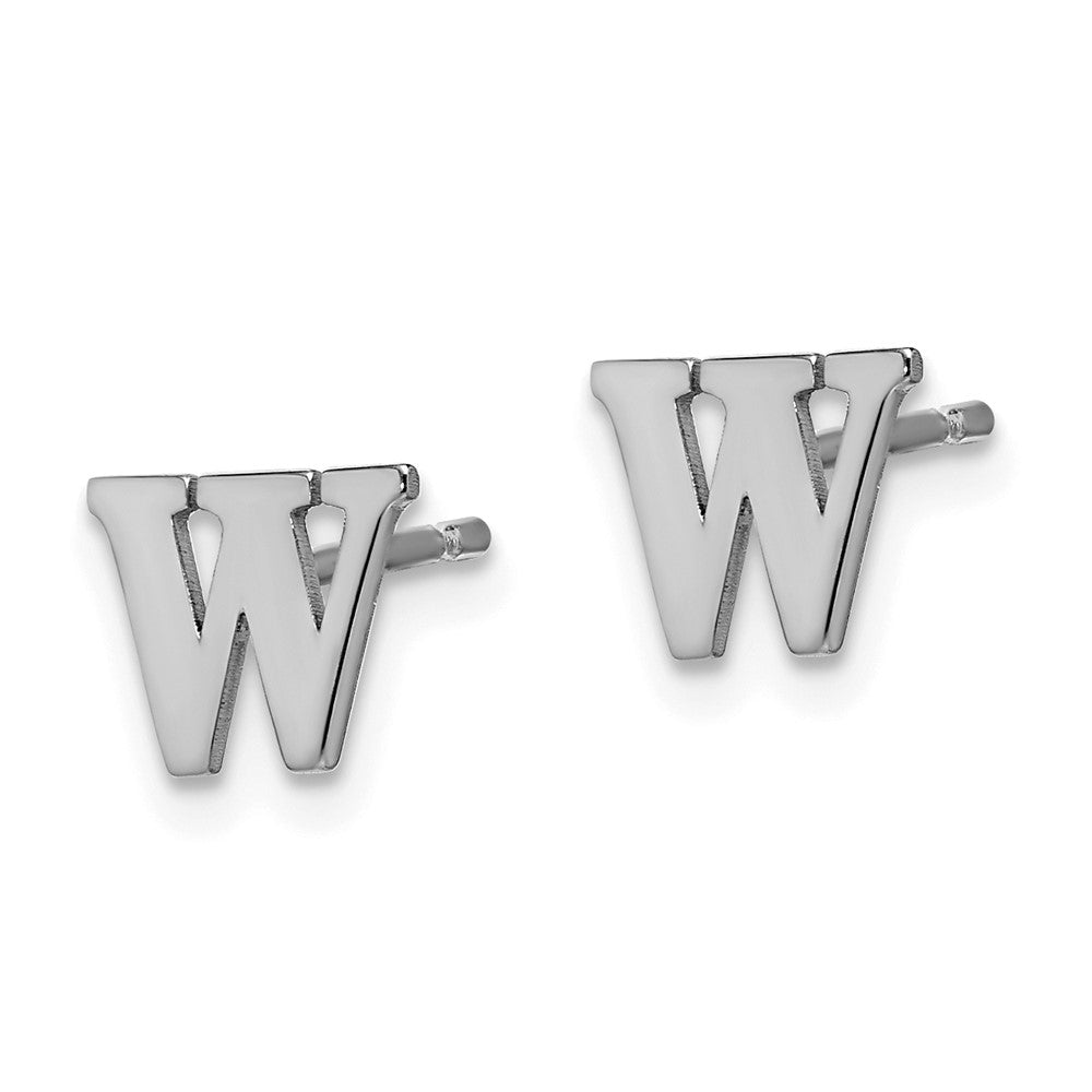 Sterlingsilber Rhodiniert Buchstabe W Initiale Ohrstecker