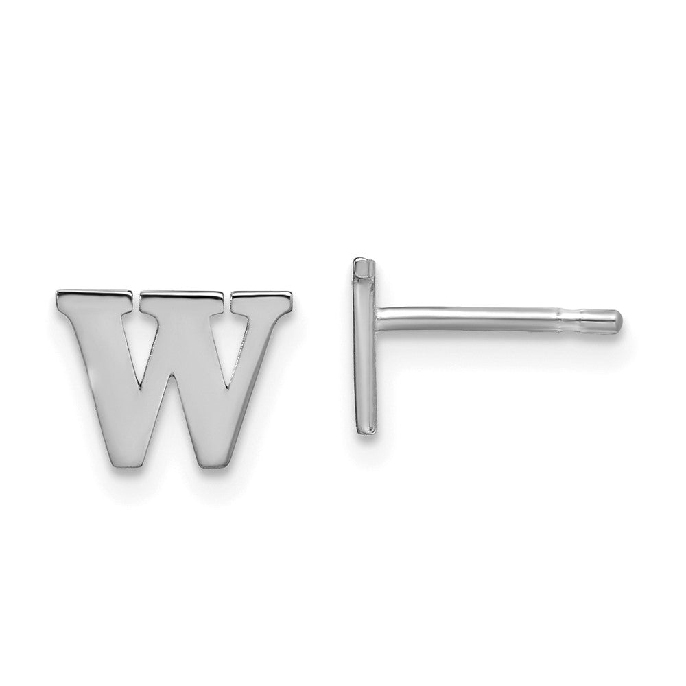 Sterlingsilber Rhodiniert Buchstabe W Initiale Ohrstecker