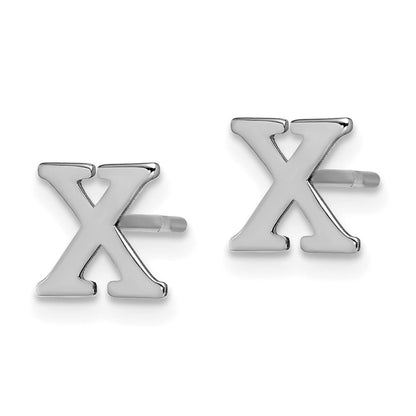 Sterlingsilber Rhodiniert Buchstabe X Initiale Ohrstecker