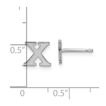 Sterlingsilber Rhodiniert Buchstabe X Initiale Ohrstecker