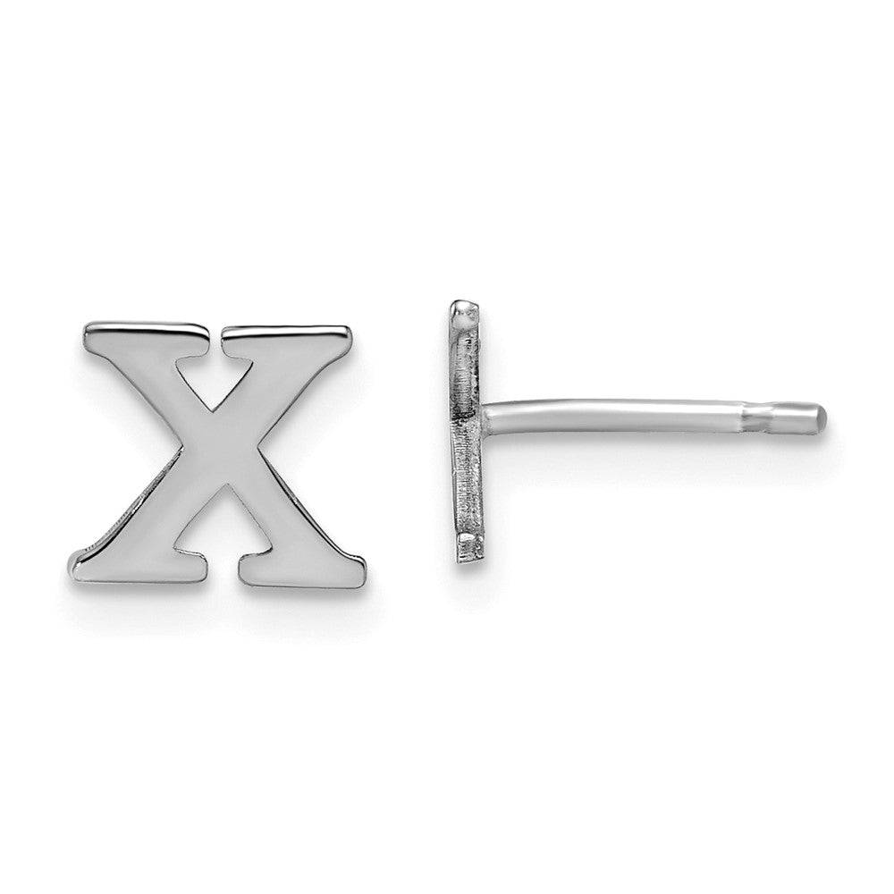 Sterlingsilber Rhodiniert Buchstabe X Initiale Ohrstecker