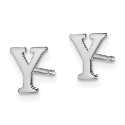 Sterlingsilber Rhodiniert Buchstabe Y Initiale Ohrstecker