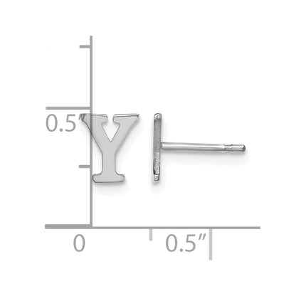 Sterlingsilber Rhodiniert Buchstabe Y Initiale Ohrstecker