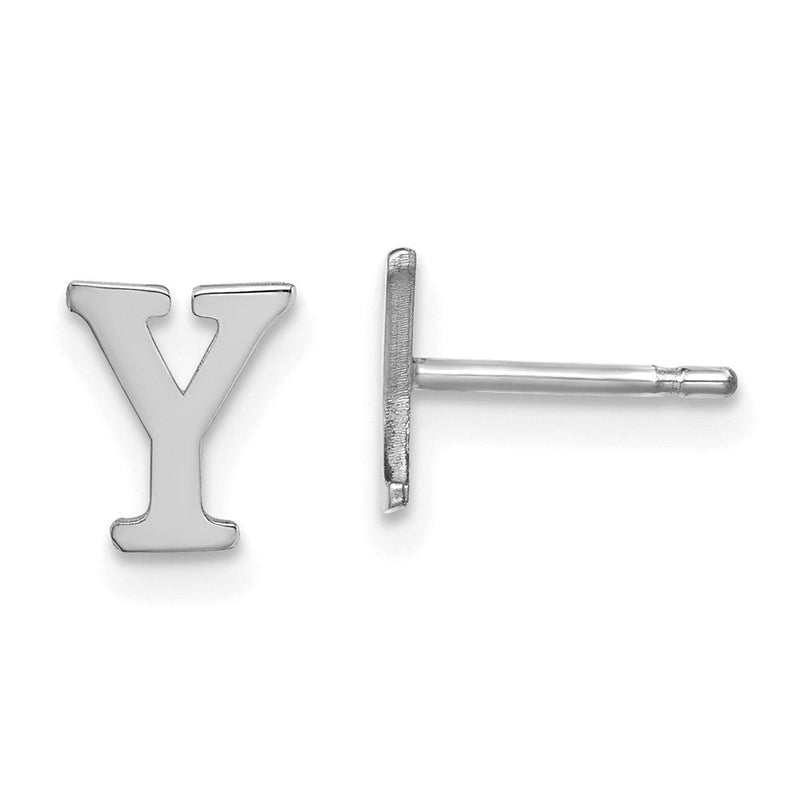 Sterlingsilber Rhodiniert Buchstabe Y Initiale Ohrstecker