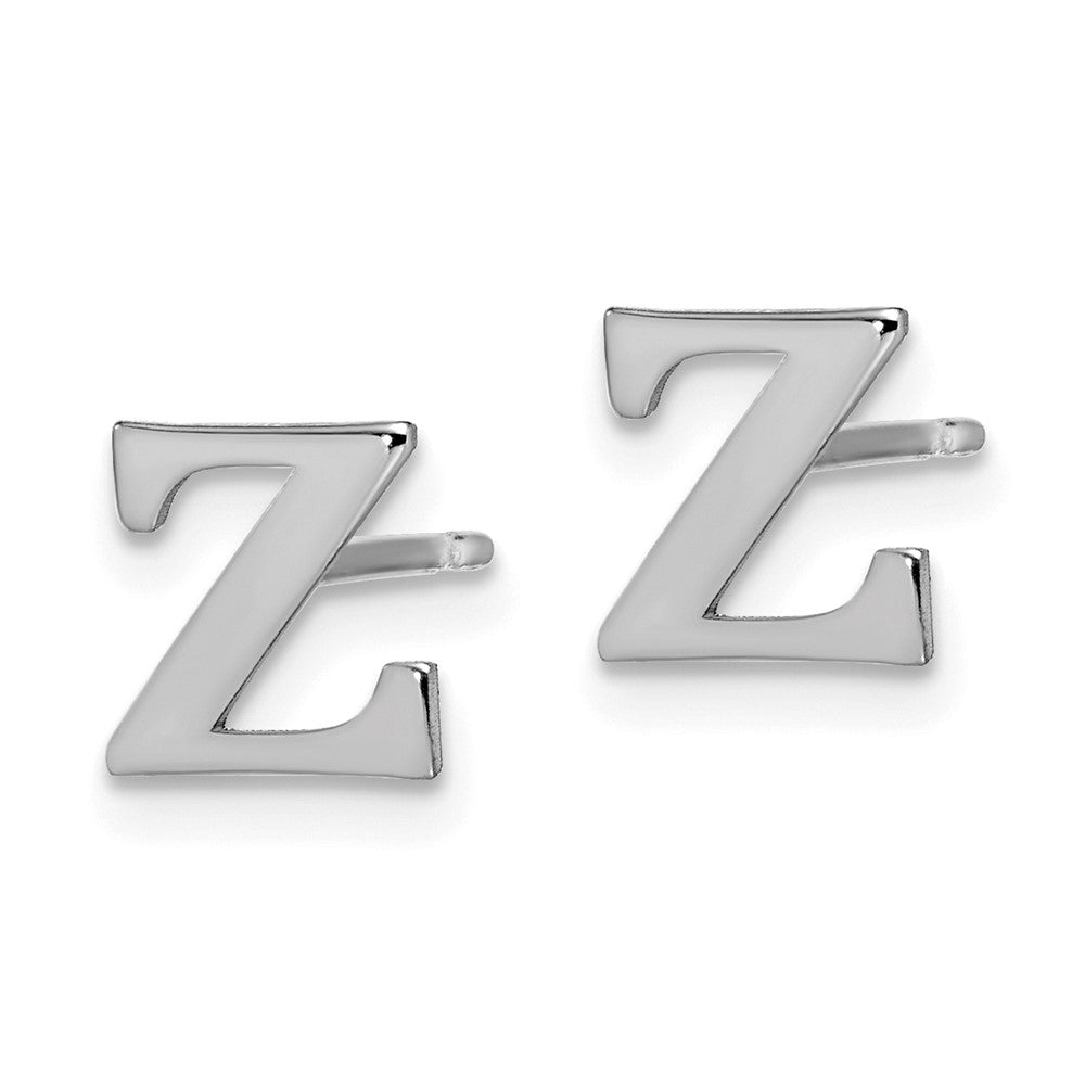 Sterlingsilber Rhodiniert Buchstabe Z Initiale Ohrstecker