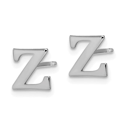 Sterlingsilber Rhodiniert Buchstabe Z Initiale Ohrstecker