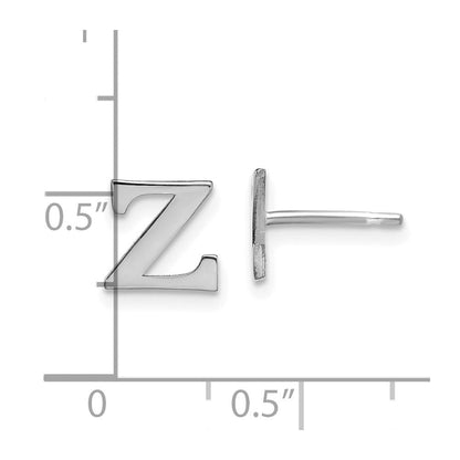 Sterlingsilber Rhodiniert Buchstabe Z Initiale Ohrstecker