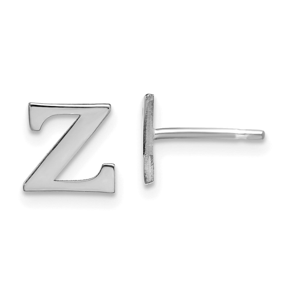 Sterlingsilber Rhodiniert Buchstabe Z Initiale Ohrstecker