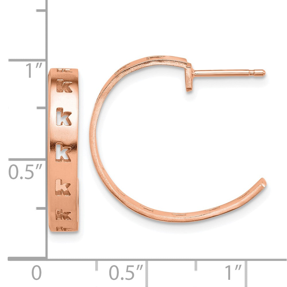 Roségoldbeschichtet Sterlingsilber /rose Gebürstet Initiale Stecker Creolen