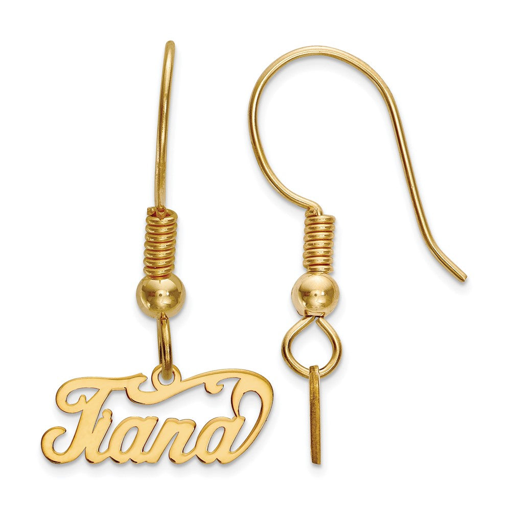 14K Gelbgold Name Platte Ohrhänger