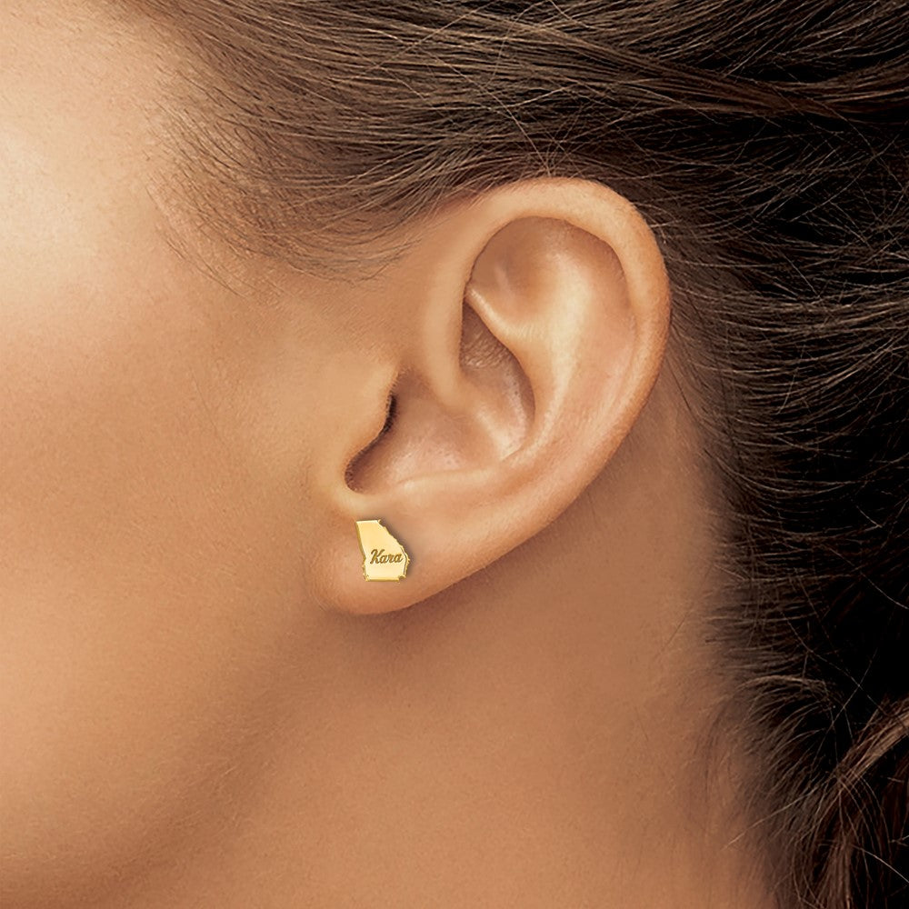 14K Gelbgold 14ky Georgia State Ohrringe