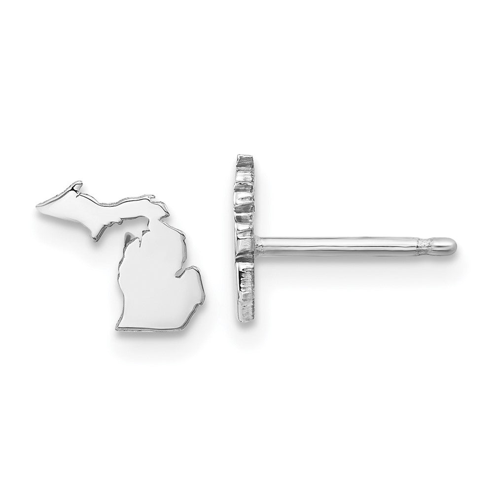 14K Weißgold 14kw Michigan State Ohrringe