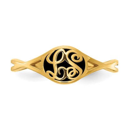 14K Gelbgold Ring mit gedrehtem Design und Initiale