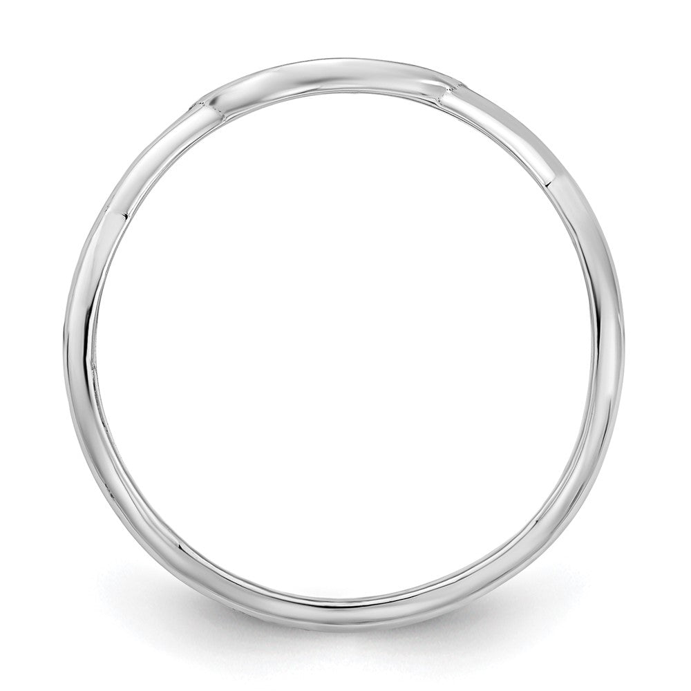 14K Weißgold Ring mit verschlungenem Design und epoxidharzbeschichteten Initialen