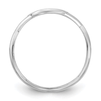 14K Weißgold Ring mit verschlungenem Design und epoxidharzbeschichteten Initialen