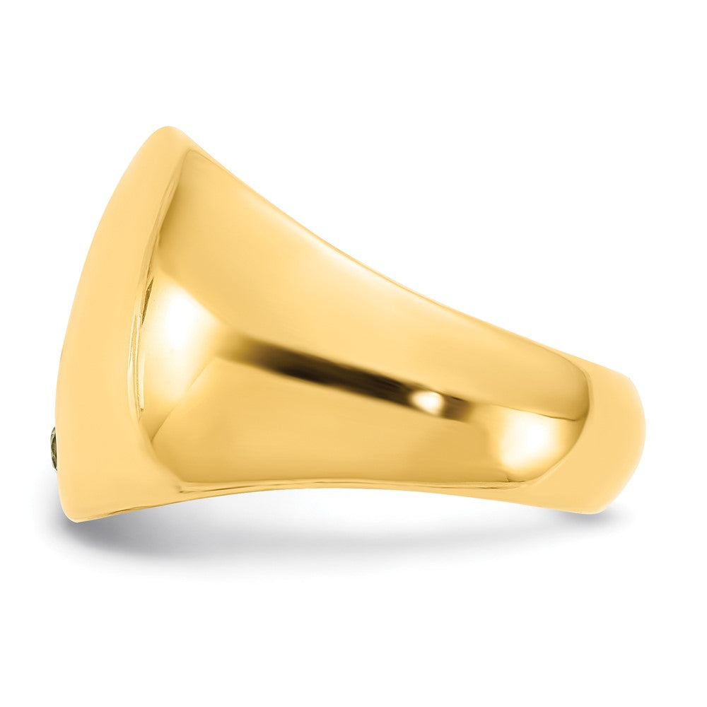 14K Gelbgold Zigarrenring mit 1 personalisiertem Geburtsstein