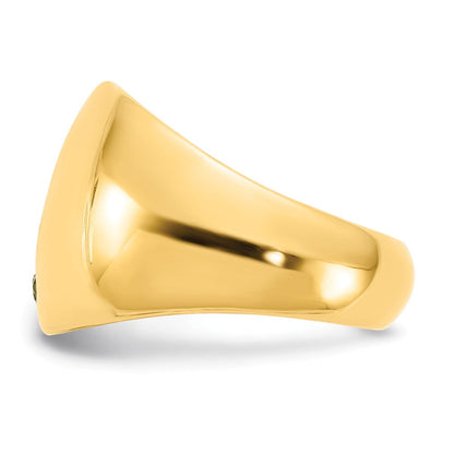 14K Gelbgold Zigarrenring mit 1 personalisiertem Geburtsstein