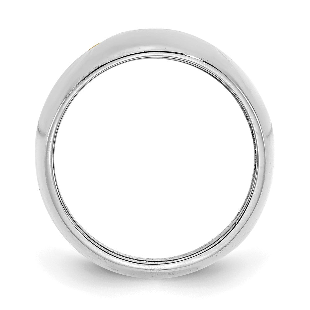 14K Weißgold Zigarrenring mit 2 personalisierten Geburtssteinen