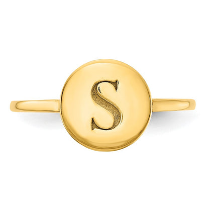 14K Gelbgold Siegelring mit Initiale und Kreis