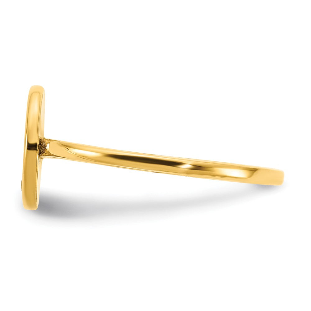 14K Gelbgold Siegelring mit Initiale in Kreisform und echtem Diamant