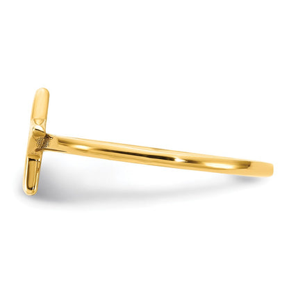 14K Gelbgold Initialen-Stern-Siegelring