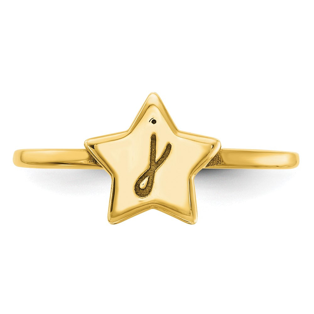 14K Gelbgold Initialen-Stern-Siegelring