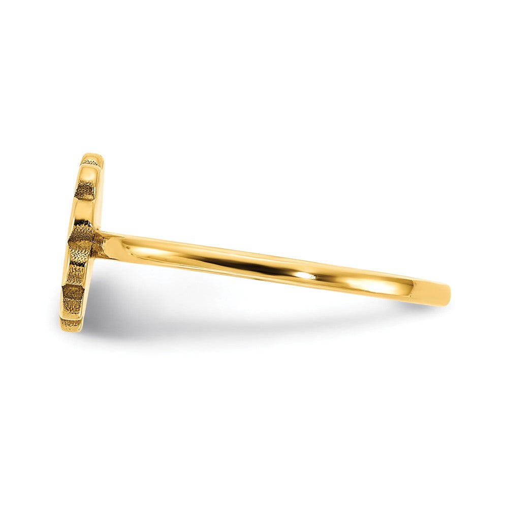 14K Gelbgold Siegelring mit Blumen-Initiale