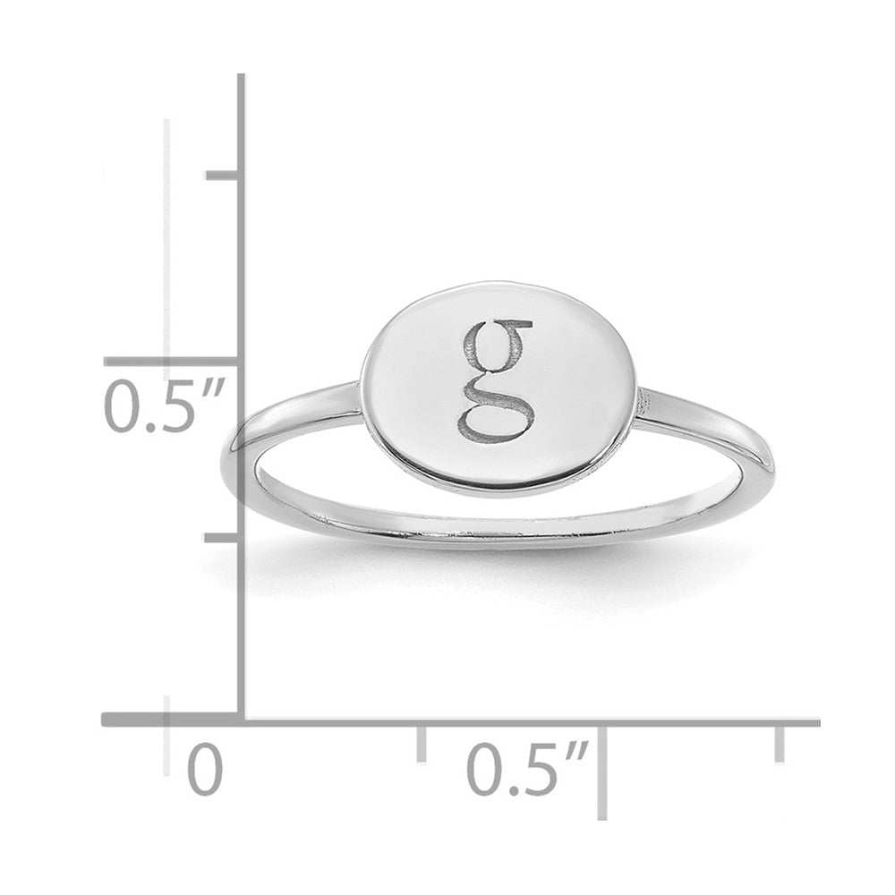 14K Weißgold Siegelring mit ovalem Initial