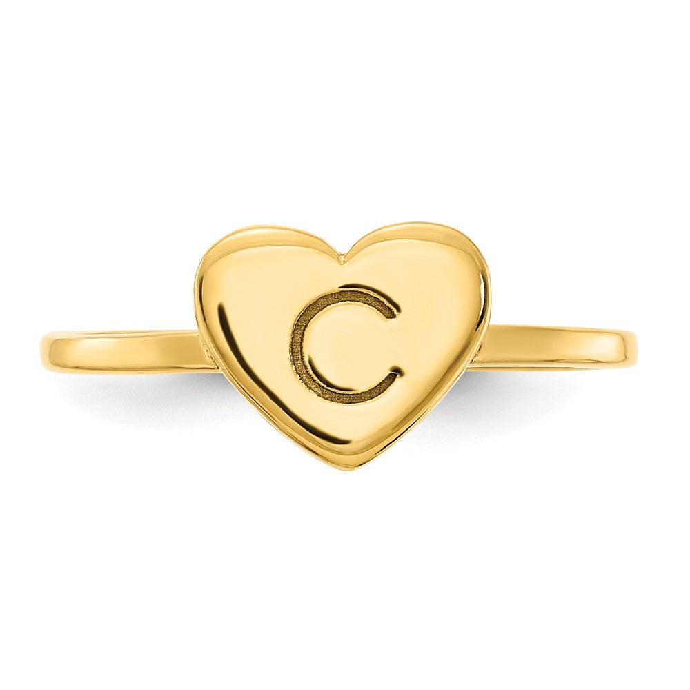 14K Gelbgold Siegelring mit Herz-Initiale