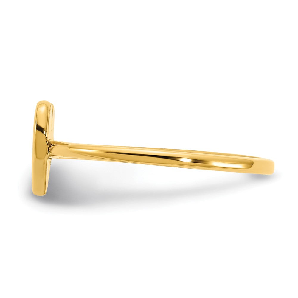 14K Gelbgold Herz-Initial-Siegelring mit echtem Diamant