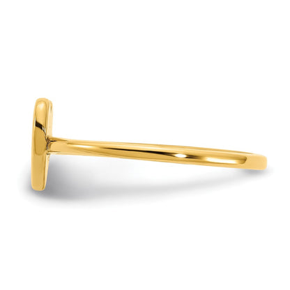 14K Gelbgold Herz-Initial-Siegelring mit echtem Diamant