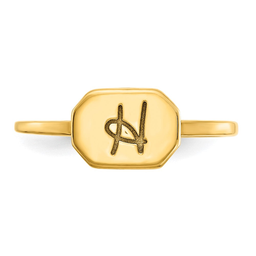 14K Gelbgold Siegelring mit Initiale, Oktagon