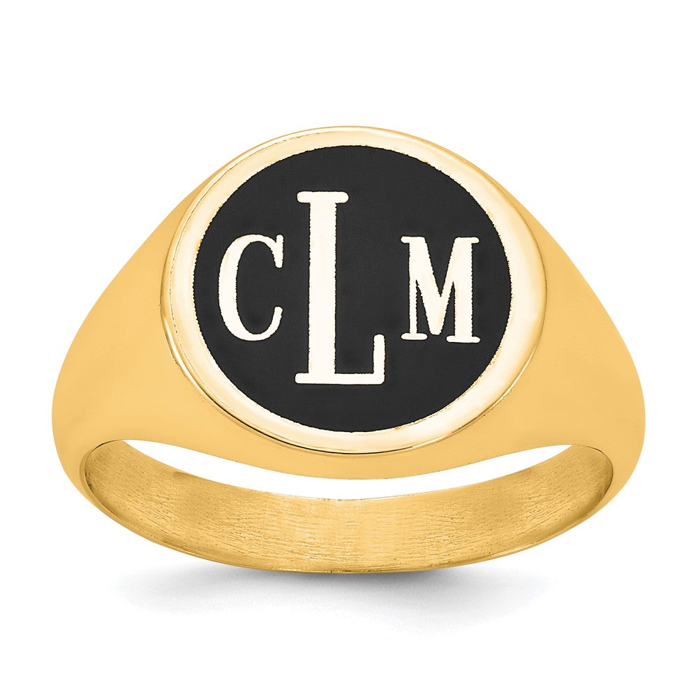 14K Gelbgold mit Epoxid Monogramm Ring