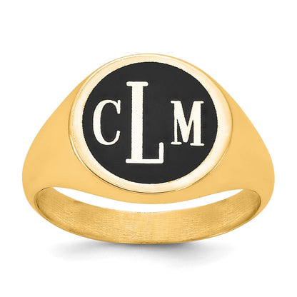 14K Gelbgold mit Epoxid Monogramm Ring