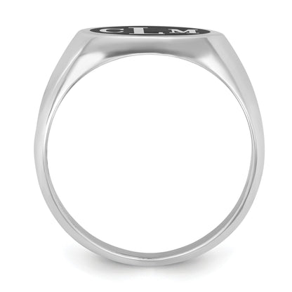 14K Weißgold mit Epoxid Monogramm Ring