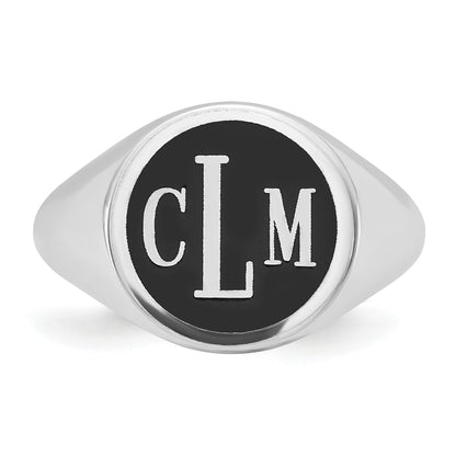 14K Weißgold mit Epoxid Monogramm Ring