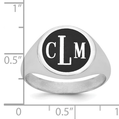 14K Weißgold mit Epoxid Monogramm Ring