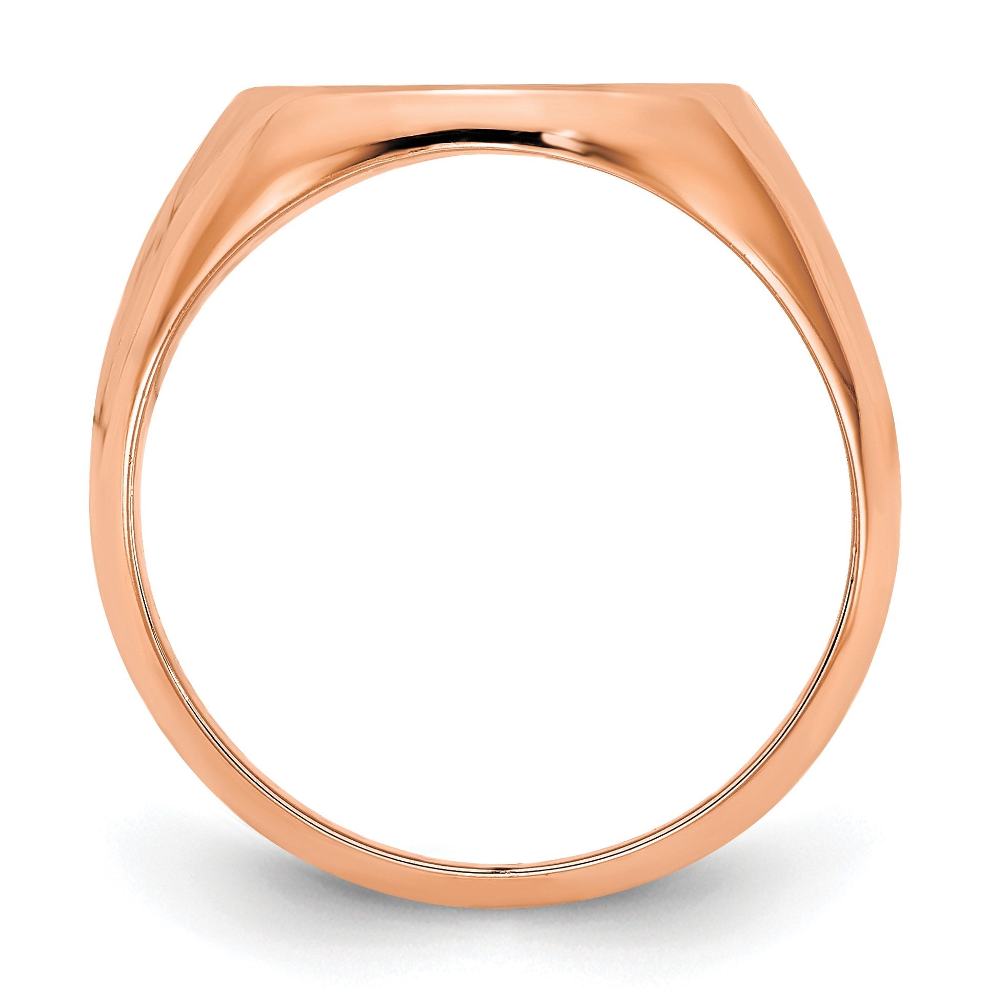 14K Roségold polierter Monogramm-Siegelring