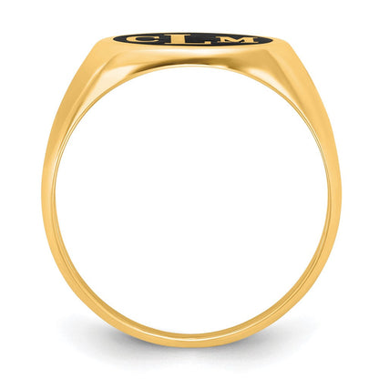 14K Gelbgold mit Epoxid Monogramm Ring