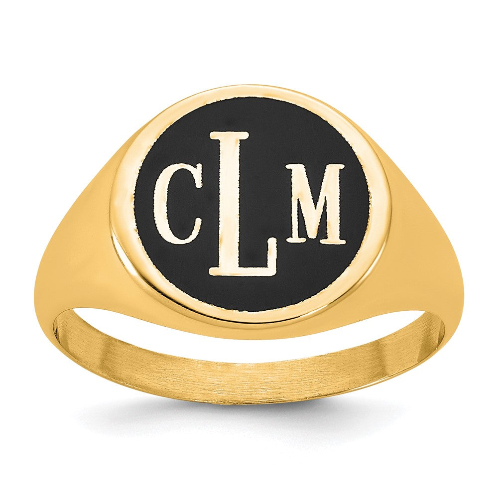 14K Gelbgold mit Epoxid Monogramm Ring