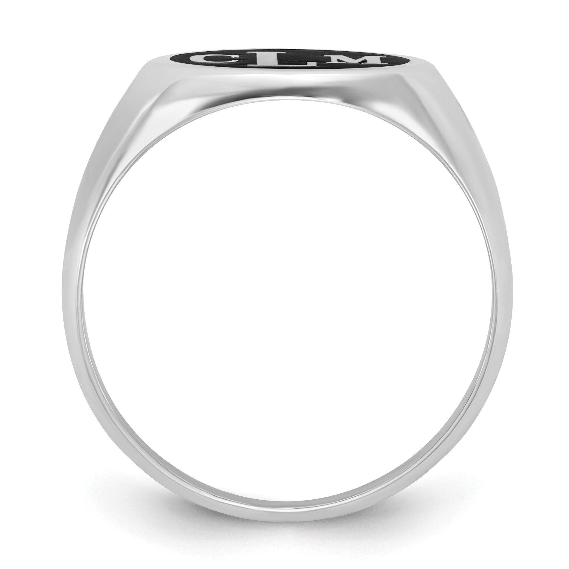 14K Weißgold mit Epoxid Monogramm Ring