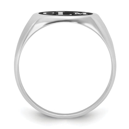 14K Weißgold mit Epoxid Monogramm Ring