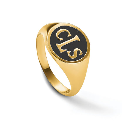 14K Gelbgold mit Epoxid Monogramm Ring
