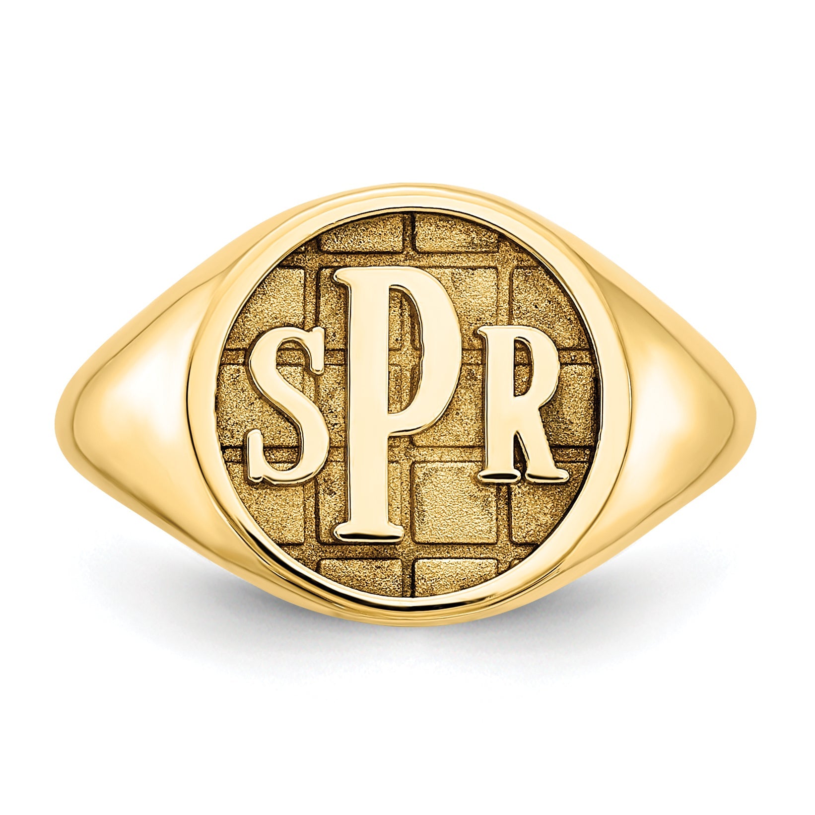 Vergoldet Sterlingsilber /gold Strukturiert Monogramm Siegel Ring