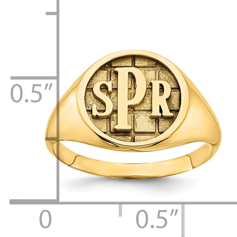 Vergoldet Sterlingsilber /gold Strukturiert Monogramm Siegel Ring