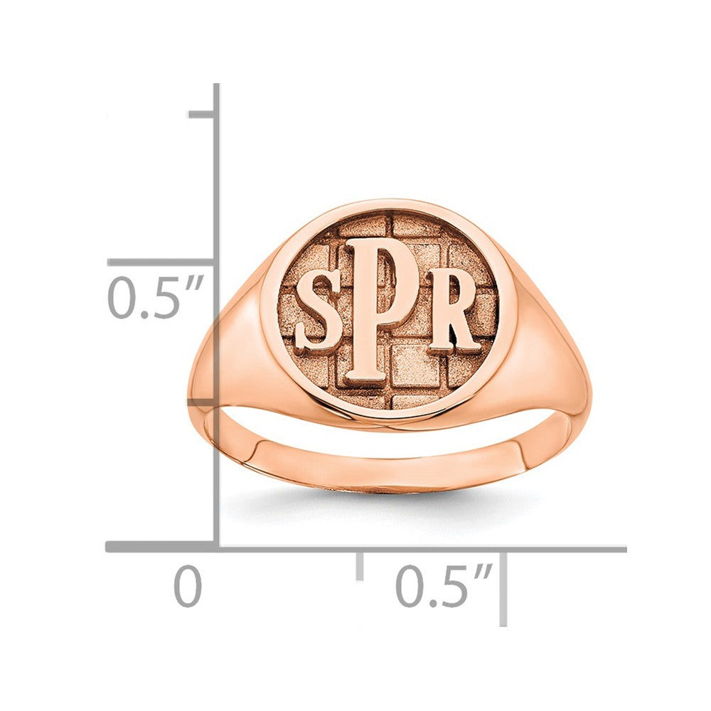 14K Roségold Poliert Monogramm-Siegelring