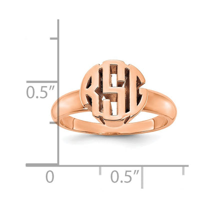 14K Roségold Monogramm Ring