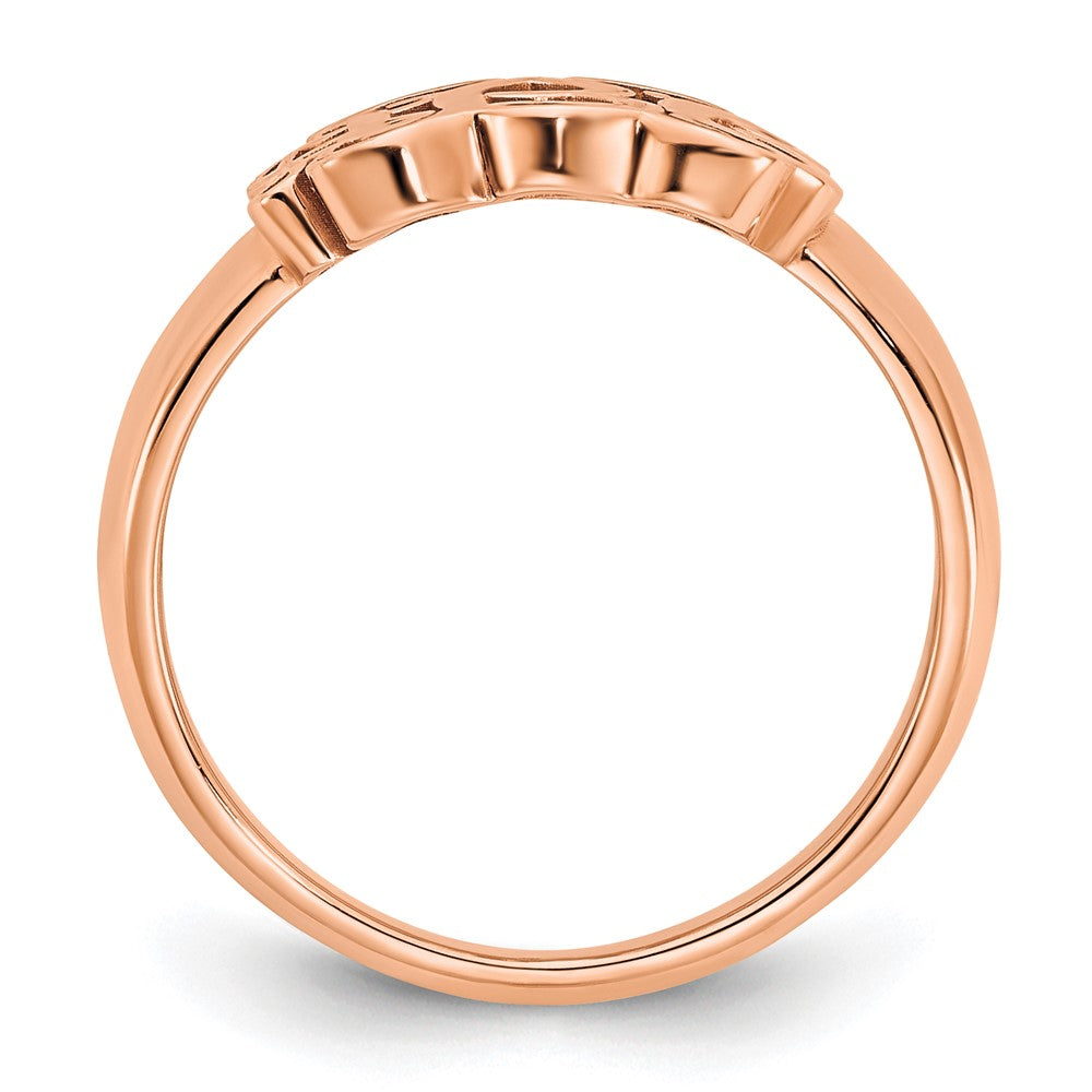 Roségoldbeschichtet Sterlingsilber /rose Monogramm Ring
